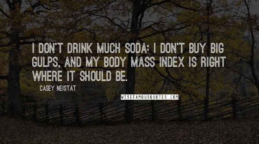 Casey Neistat quotes: I don't drink much soda; I don't buy Big Gulps, and my body mass index is right where it should be.