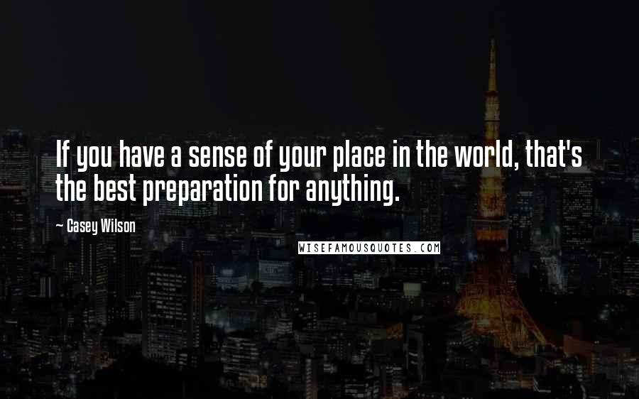 Casey Wilson quotes: If you have a sense of your place in the world, that's the best preparation for anything.