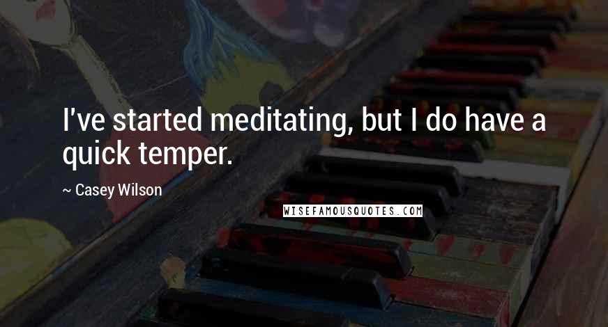 Casey Wilson quotes: I've started meditating, but I do have a quick temper.