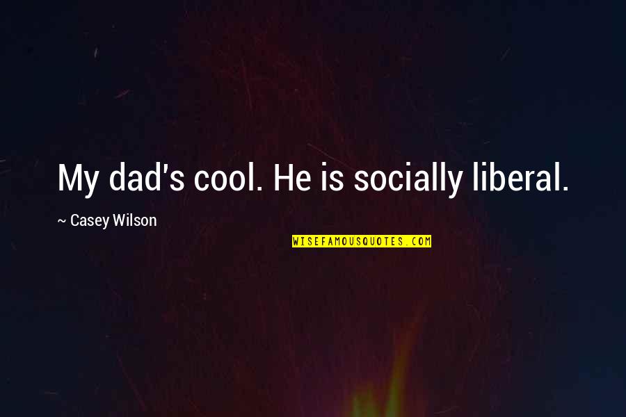 Casey's Quotes By Casey Wilson: My dad's cool. He is socially liberal.