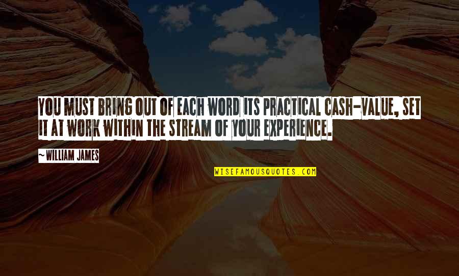 Cash Value Of Quotes By William James: You must bring out of each word its Cash Value Of Quotes By William James: You must bring out of each word its