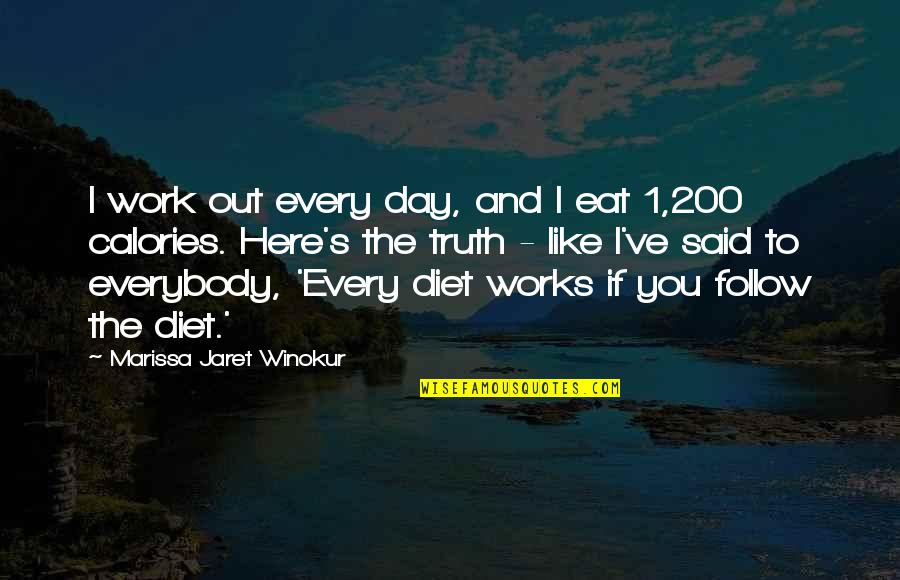 Cashstar Quotes By Marissa Jaret Winokur: I work out every day, and I eat