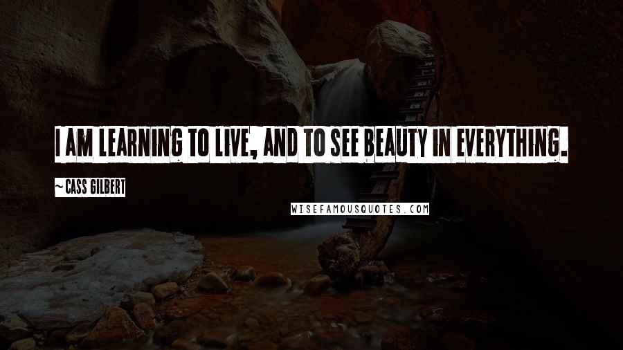 Cass Gilbert quotes: I am learning to live, and to see beauty in everything.