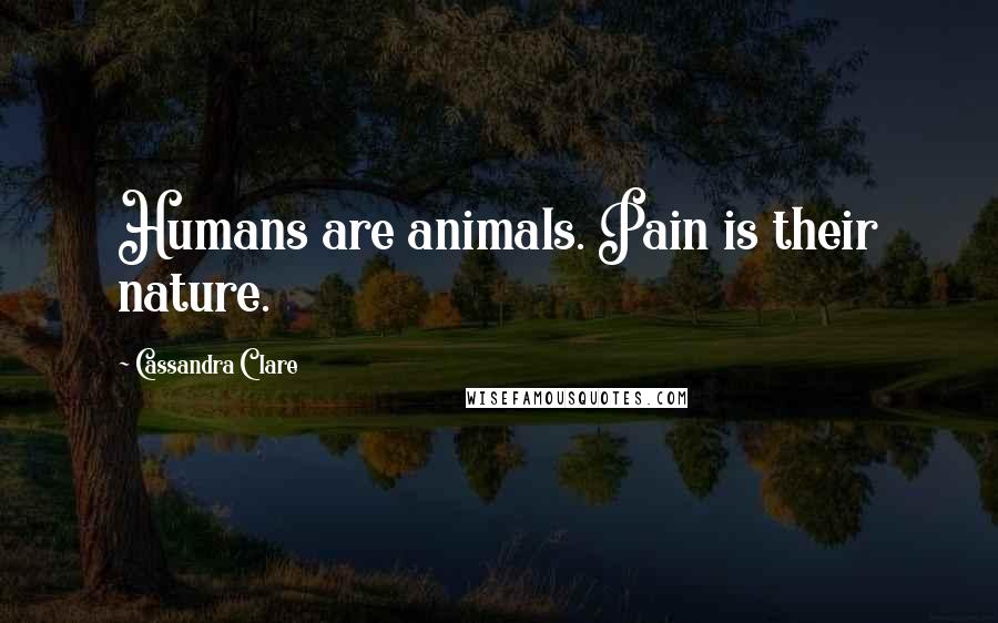 Cassandra Clare quotes: Humans are animals. Pain is their nature.