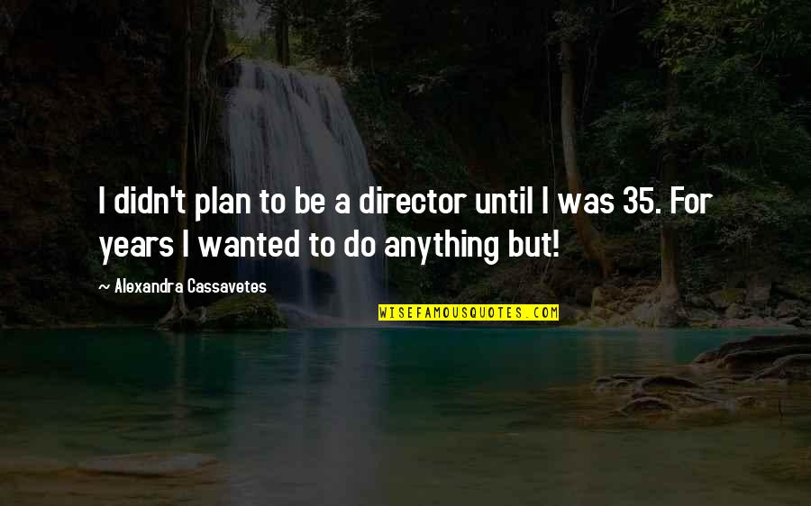 Cassavetes Quotes By Alexandra Cassavetes: I didn't plan to be a director until