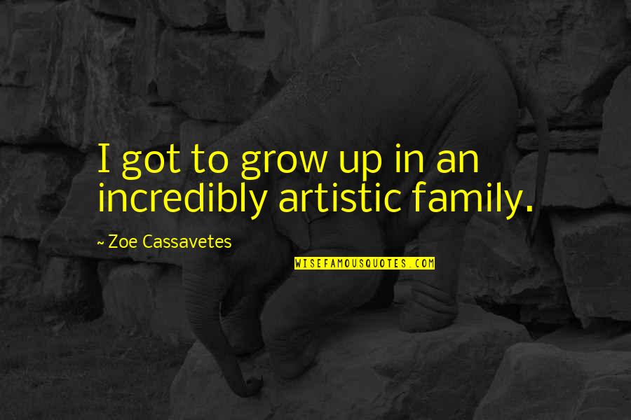 Cassavetes Quotes By Zoe Cassavetes: I got to grow up in an incredibly