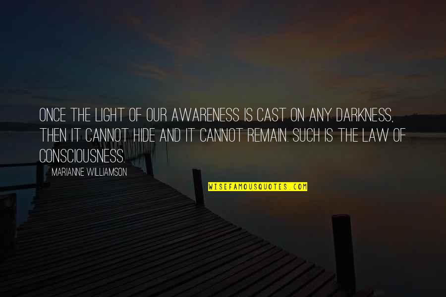 Cast It Quotes By Marianne Williamson: Once the light of our awareness is cast