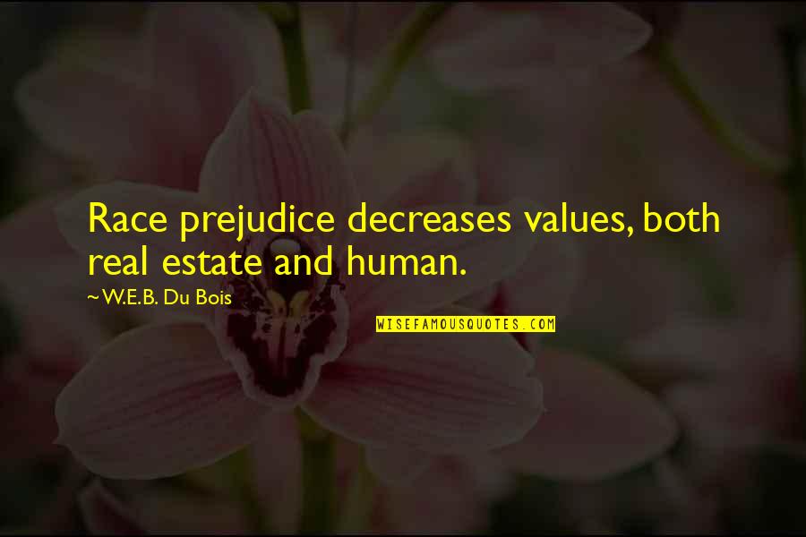 Castable Fish Finders Quotes By W.E.B. Du Bois: Race prejudice decreases values, both real estate and Castable Fish Finders Quotes By W.E.B. Du Bois: Race prejudice decreases values, both real estate and