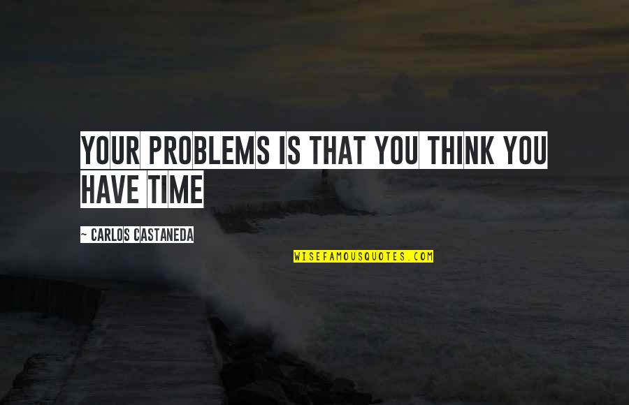 Castaneda Carlos Quotes By Carlos Castaneda: Your problems is that you think you have
