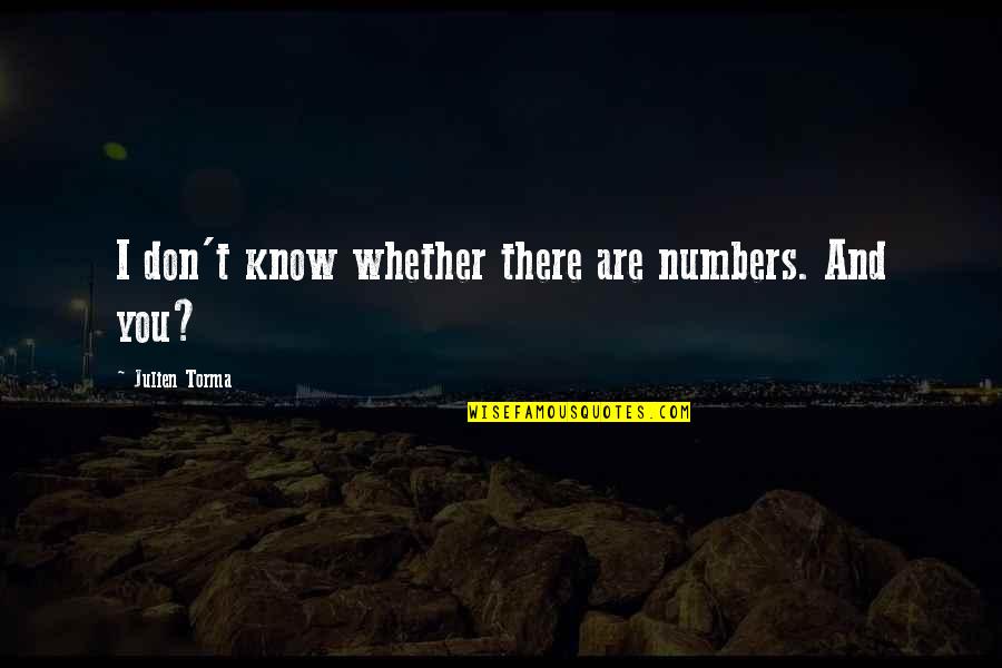 Castaneda Dreaming Quotes By Julien Torma: I don't know whether there are numbers. And