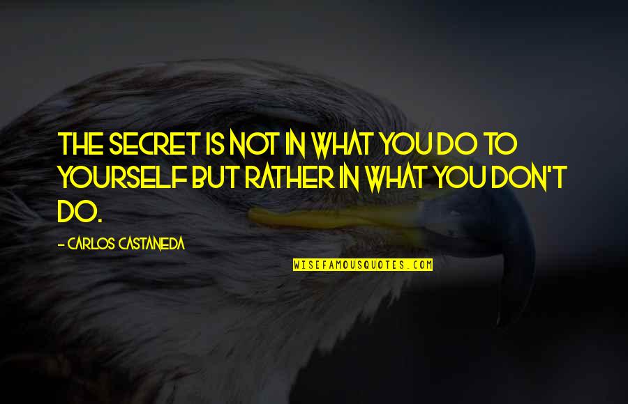 Castaneda's Quotes By Carlos Castaneda: The secret is not in what you do