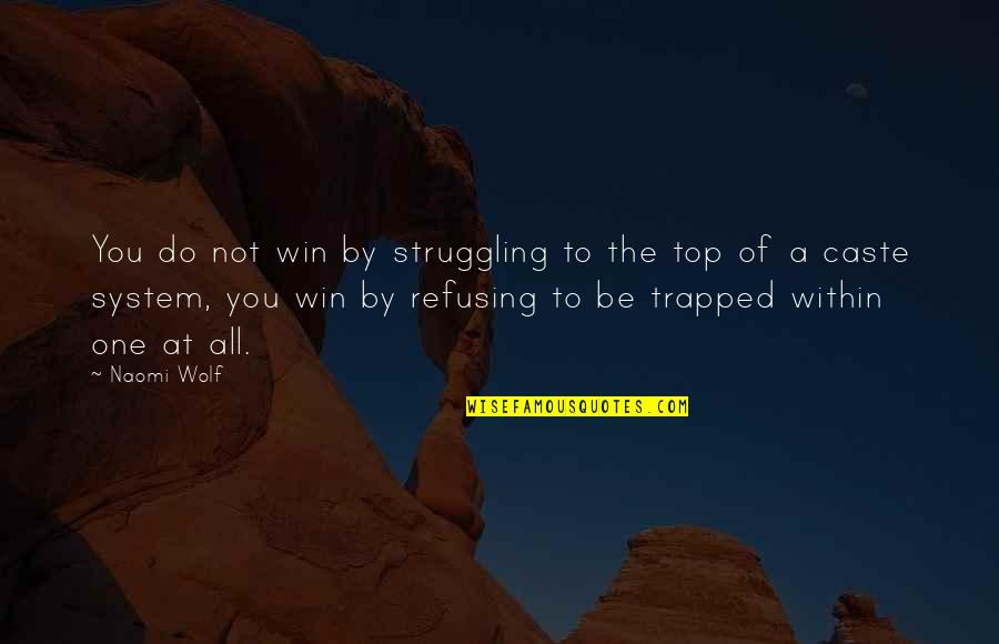Caste Quotes By Naomi Wolf: You do not win by struggling to the