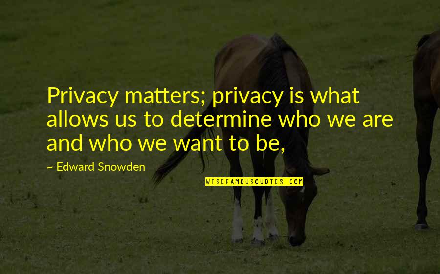 Casteele Miller Quotes By Edward Snowden: Privacy matters; privacy is what allows us to Casteele Miller Quotes By Edward Snowden: Privacy matters; privacy is what allows us to