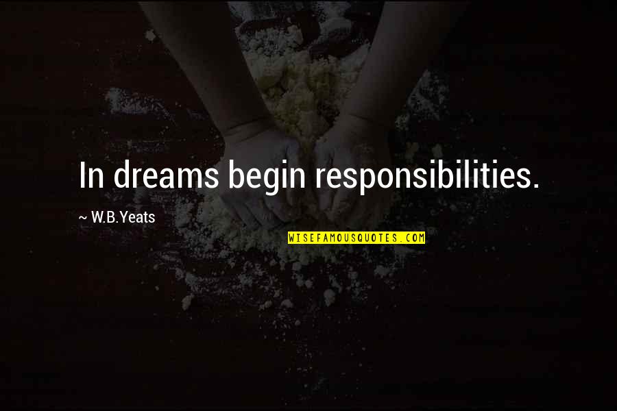Castellans Of Dol Quotes By W.B.Yeats: In dreams begin responsibilities.