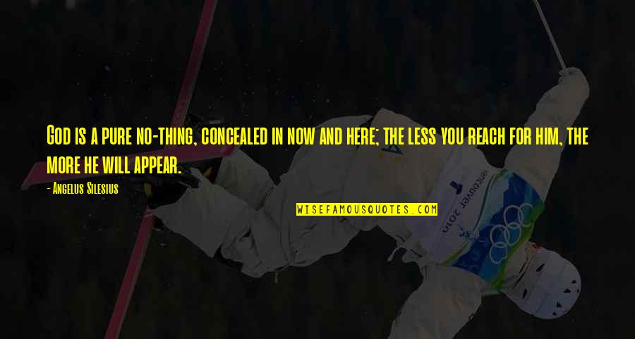 Castello Quotes By Angelus Silesius: God is a pure no-thing, concealed in now Castello Quotes By Angelus Silesius: God is a pure no-thing, concealed in now