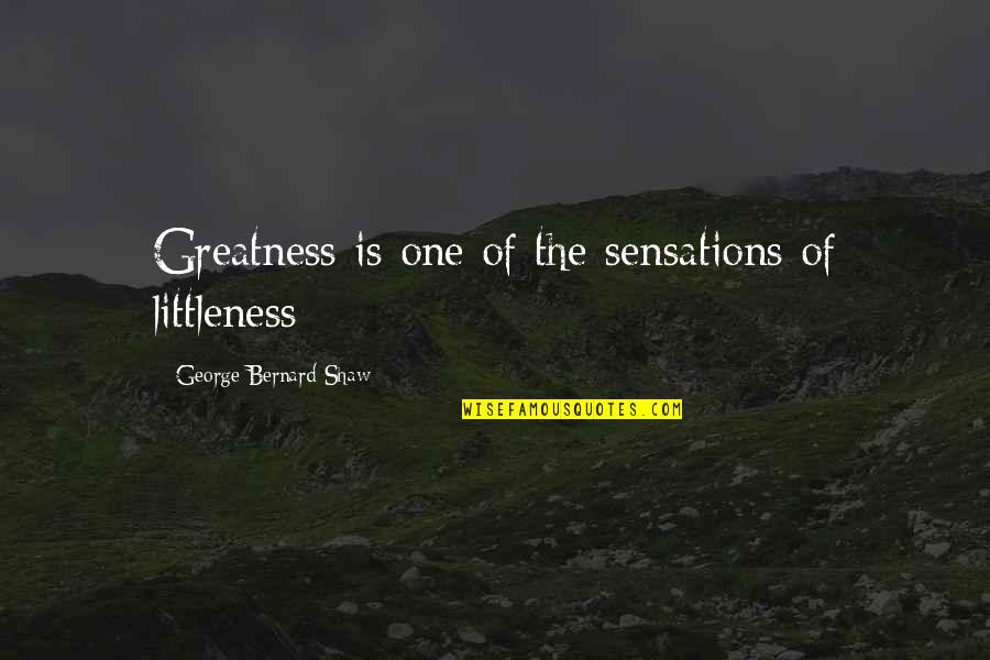 Castigaban Quotes By George Bernard Shaw: Greatness is one of the sensations of littleness Castigaban Quotes By George Bernard Shaw: Greatness is one of the sensations of littleness