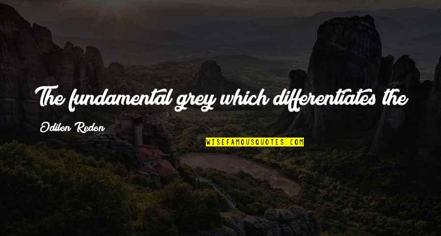 Castigations Quotes By Odilon Redon: The fundamental grey which differentiates the masters, expresses