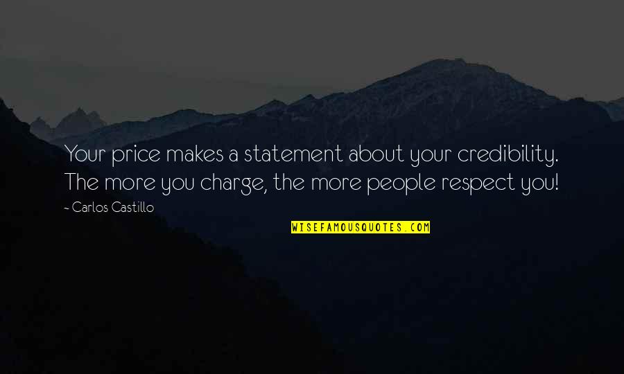 Castillo Quotes By Carlos Castillo: Your price makes a statement about your credibility. Castillo Quotes By Carlos Castillo: Your price makes a statement about your credibility.