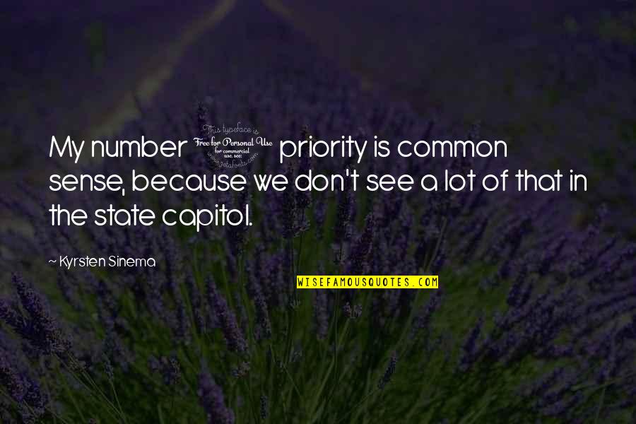 Castillos Minecraft Quotes By Kyrsten Sinema: My number 1 priority is common sense, because Castillos Minecraft Quotes By Kyrsten Sinema: My number 1 priority is common sense, because