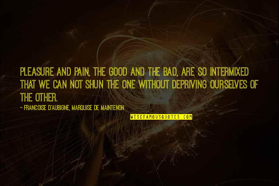 Castillos Para Quotes By Francoise D'Aubigne, Marquise De Maintenon: Pleasure and pain, the good and the bad, Castillos Para Quotes By Francoise D'Aubigne, Marquise De Maintenon: Pleasure and pain, the good and the bad,