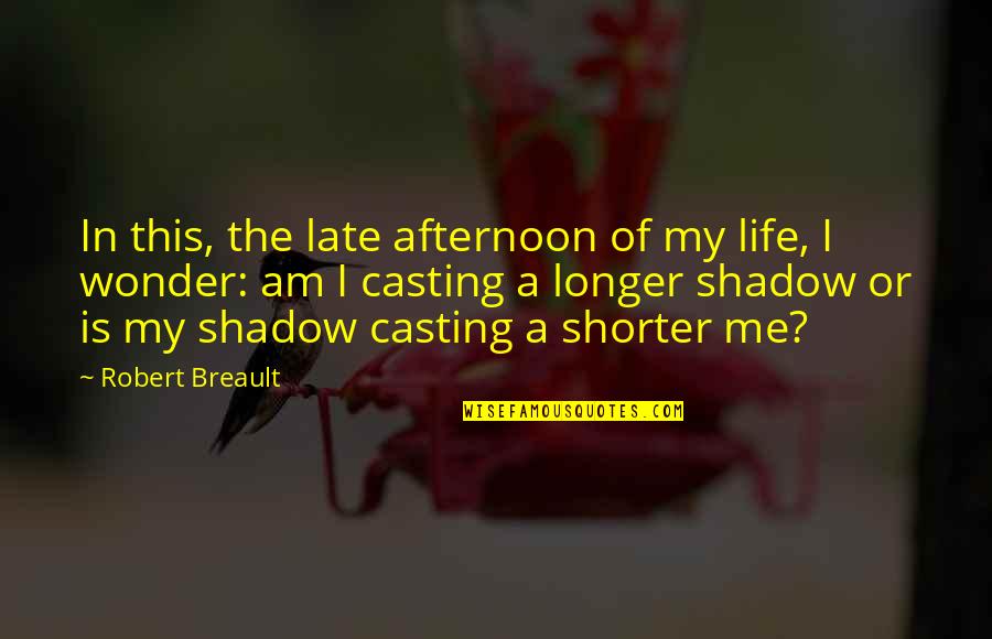 Casting A Shadow Quotes By Robert Breault: In this, the late afternoon of my life,