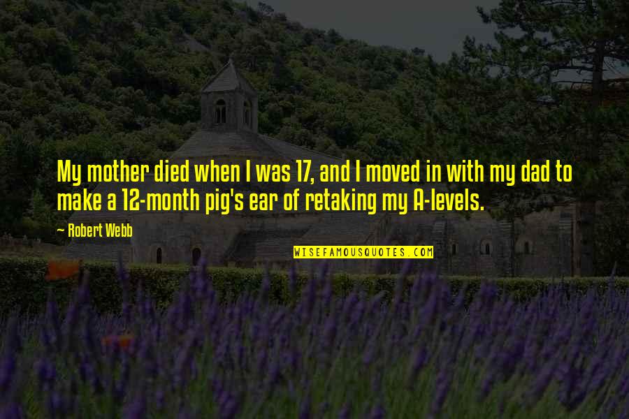 Castlemilk High School Quotes By Robert Webb: My mother died when I was 17, and