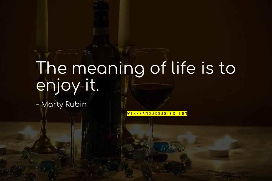 Castner Castner Quotes By Marty Rubin: The meaning of life is to enjoy it. Castner Castner Quotes By Marty Rubin: The meaning of life is to enjoy it.