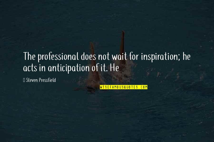 Castorina Quotes By Steven Pressfield: The professional does not wait for inspiration; he Castorina Quotes By Steven Pressfield: The professional does not wait for inspiration; he