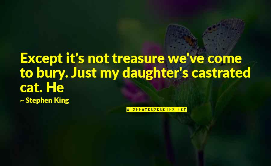 Castrated Quotes By Stephen King: Except it's not treasure we've come to bury.