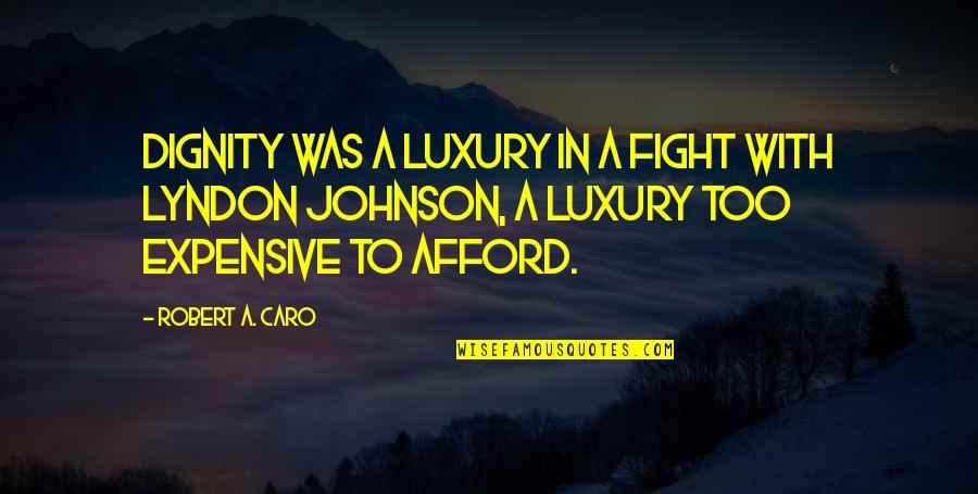 Castrian Quotes By Robert A. Caro: Dignity was a luxury in a fight with