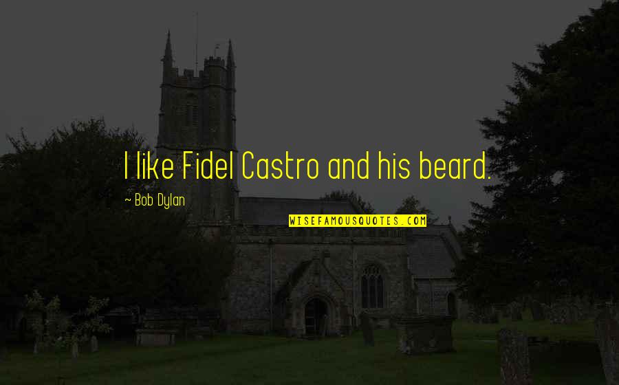 Castro Quotes By Bob Dylan: I like Fidel Castro and his beard.