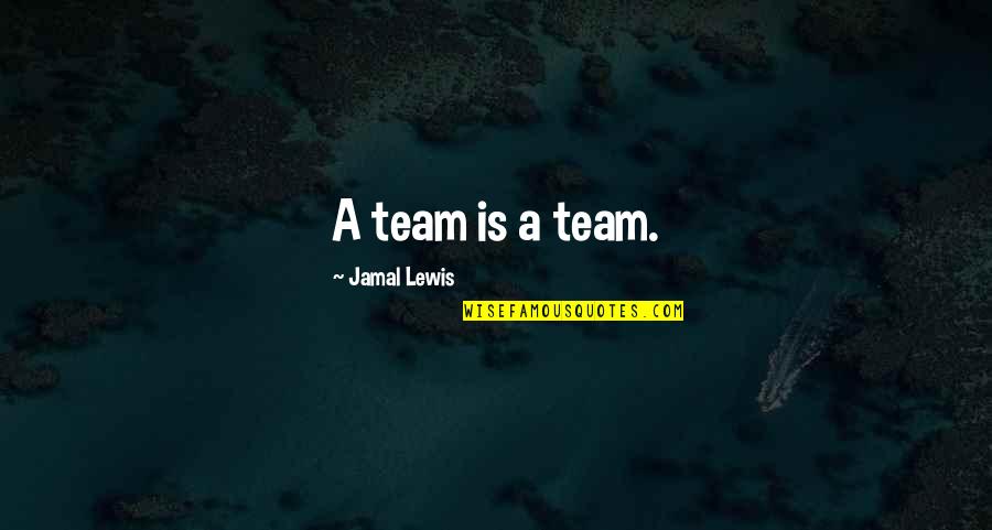 Casual Dressing Quotes By Jamal Lewis: A team is a team.