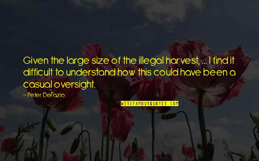 Casual Quotes By Peter DeFazio: Given the large size of the illegal harvest,