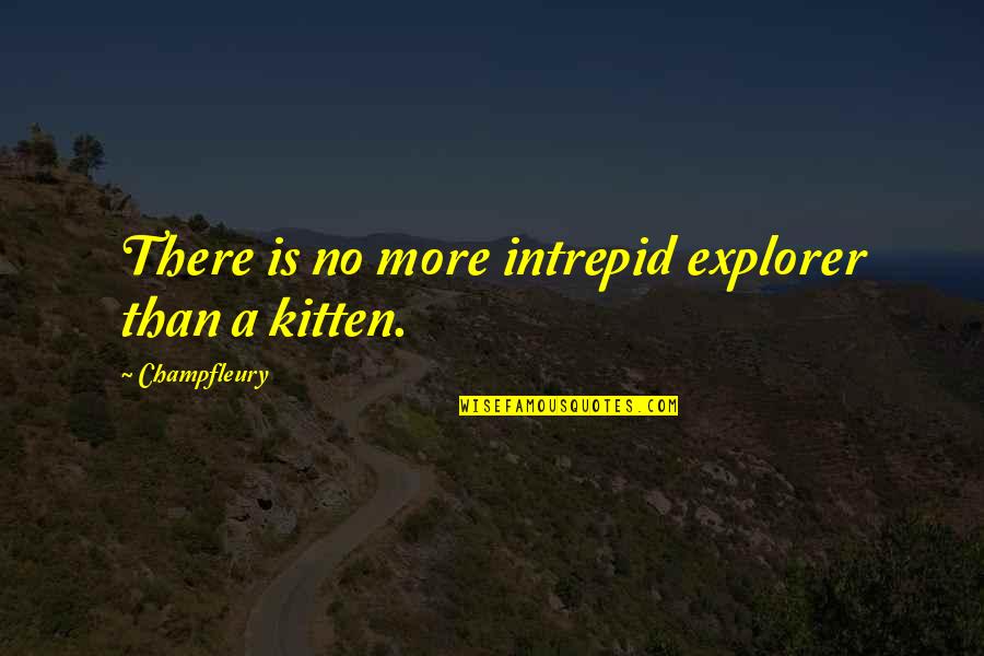 Cat And Kitten Quotes By Champfleury: There is no more intrepid explorer than a