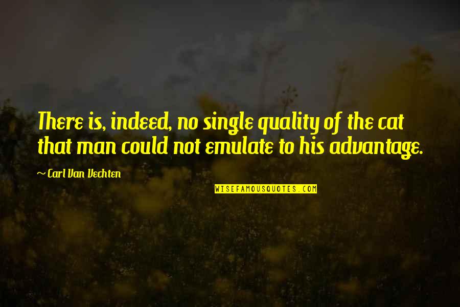 Cat And Man Quotes By Carl Van Vechten: There is, indeed, no single quality of the