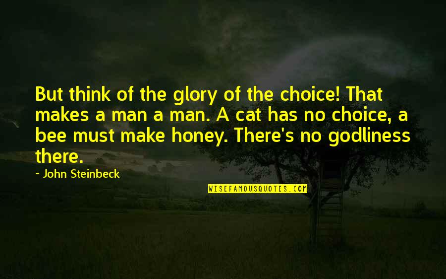 Cat And Man Quotes By John Steinbeck: But think of the glory of the choice!