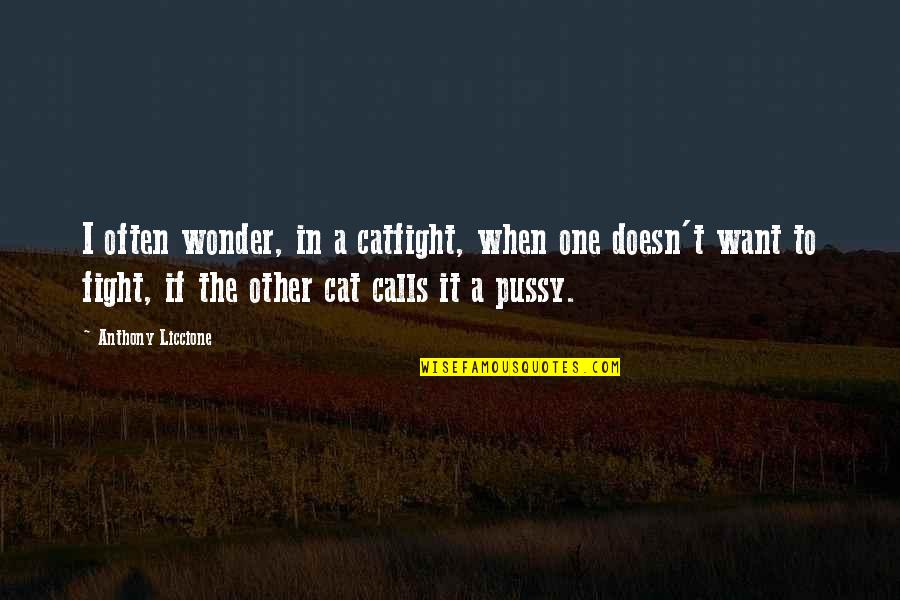 Cat Calls Quotes By Anthony Liccione: I often wonder, in a catfight, when one