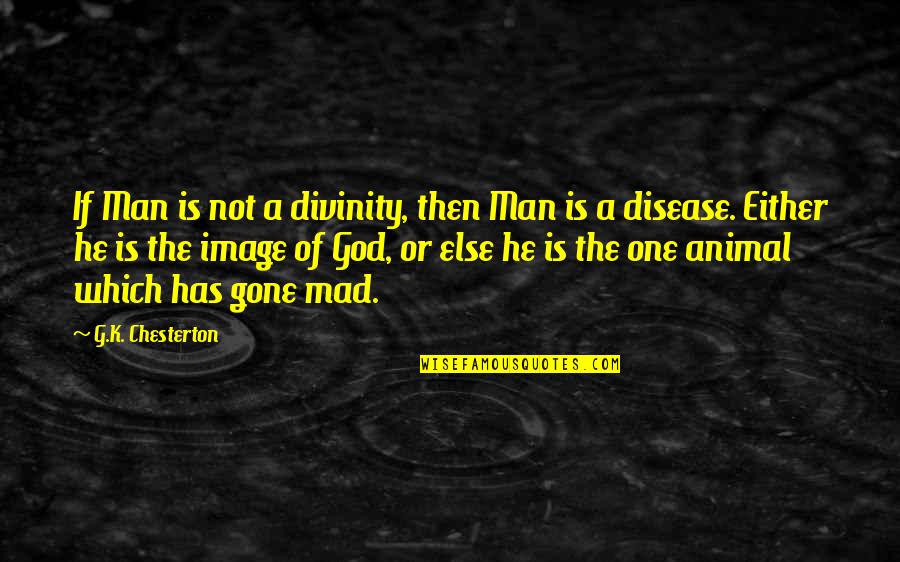 Cat Exam Quotes By G.K. Chesterton: If Man is not a divinity, then Man
