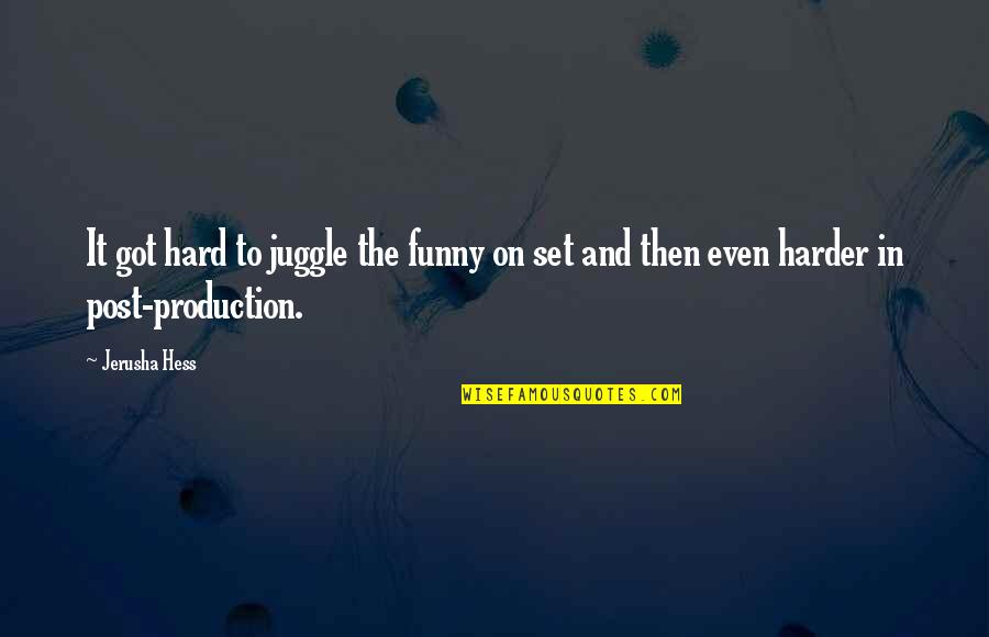 Cat Fur Quotes By Jerusha Hess: It got hard to juggle the funny on