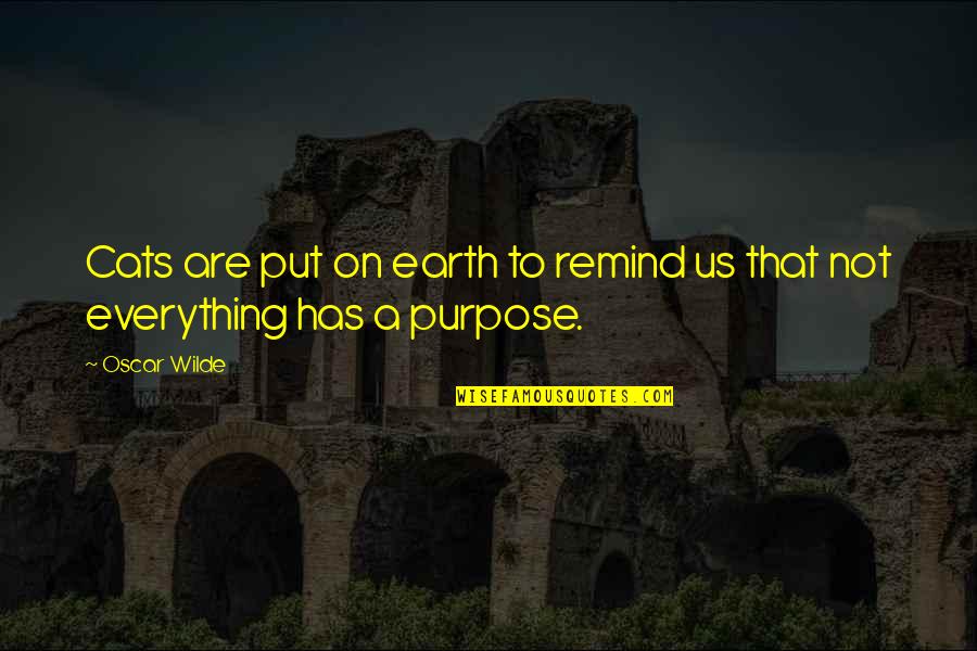 Cat God Quotes By Oscar Wilde: Cats are put on earth to remind us