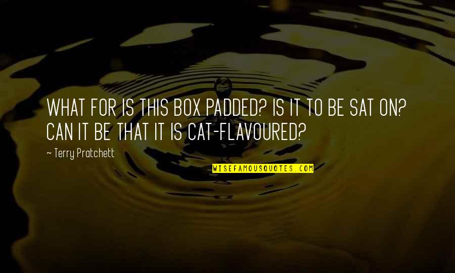 Cat In The Box Quotes By Terry Pratchett: WHAT FOR IS THIS BOX PADDED? IS IT