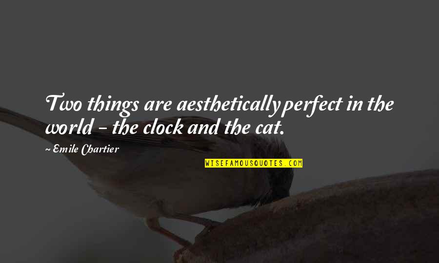 Cat In The Cat Quotes By Emile Chartier: Two things are aesthetically perfect in the world