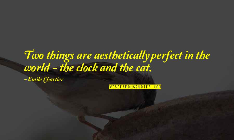 Cat In The Quotes By Emile Chartier: Two things are aesthetically perfect in the world