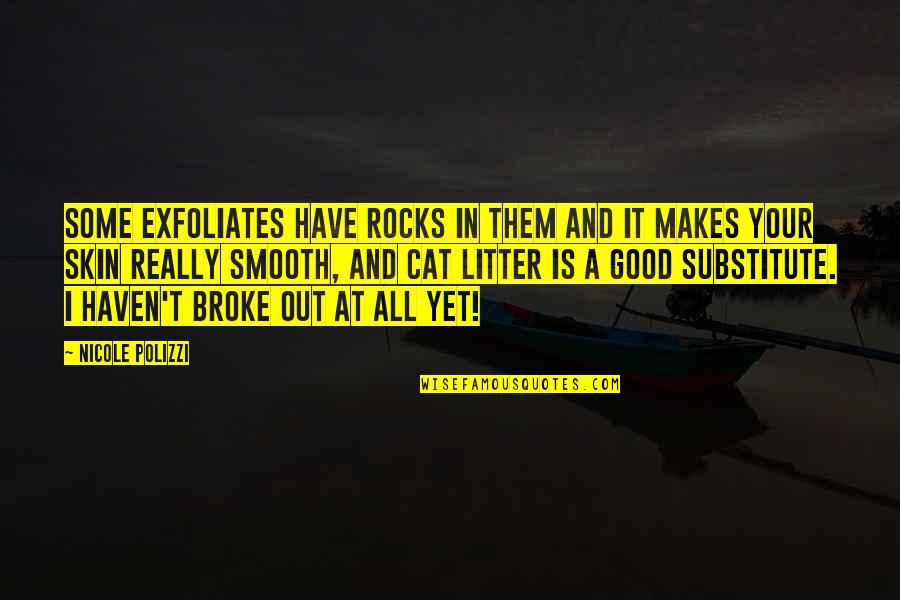 Cat Litter Quotes By Nicole Polizzi: Some exfoliates have rocks in them and it