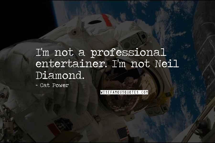 Cat Power quotes: I'm not a professional entertainer. I'm not Neil Diamond.