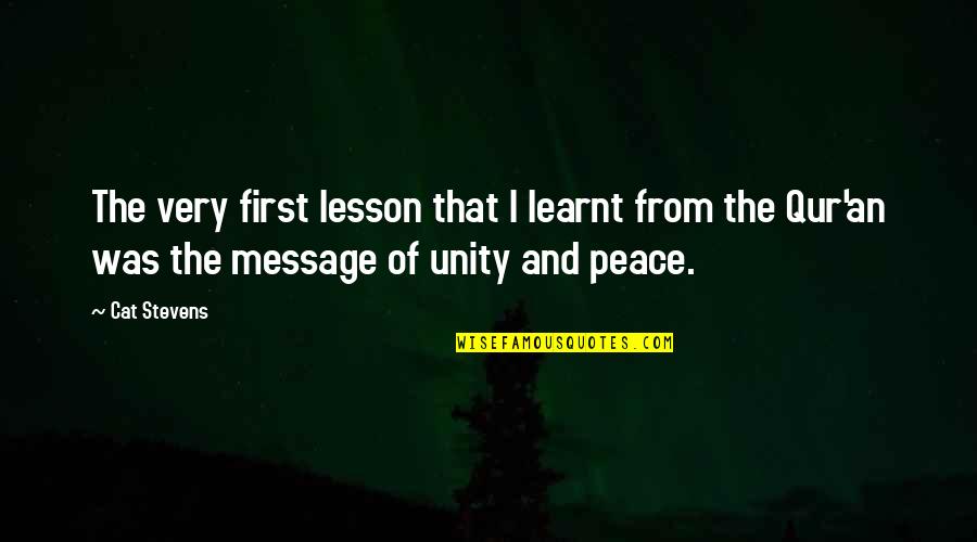 Cat Quotes By Cat Stevens: The very first lesson that I learnt from Cat Quotes By Cat Stevens: The very first lesson that I learnt from