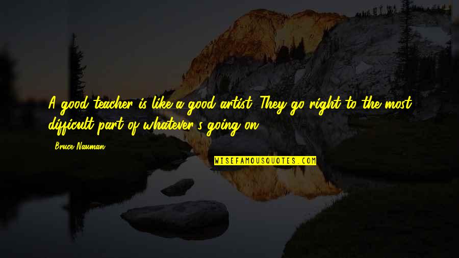 Cat Sitting Quotes By Bruce Nauman: A good teacher is like a good artist. Cat Sitting Quotes By Bruce Nauman: A good teacher is like a good artist.