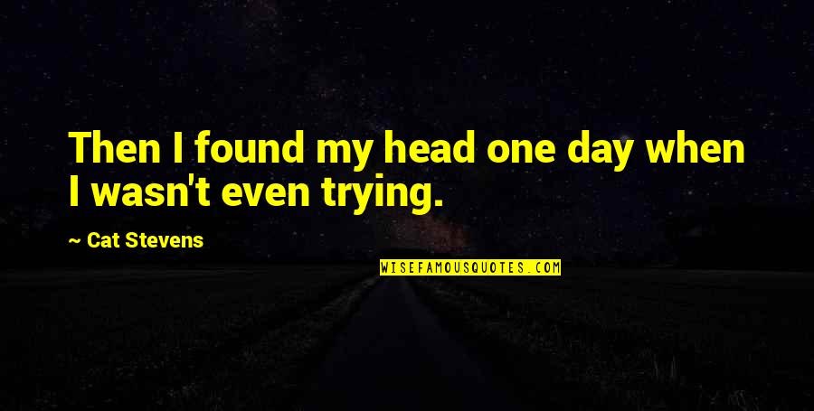 Cat Stevens Inspirational Quotes By Cat Stevens: Then I found my head one day when