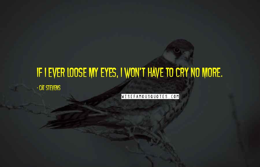 Cat Stevens quotes: If I ever loose my eyes, I won't have to cry no more.