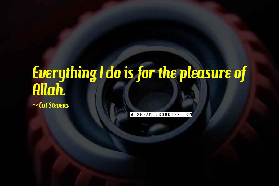 Cat Stevens quotes: Everything I do is for the pleasure of Allah.